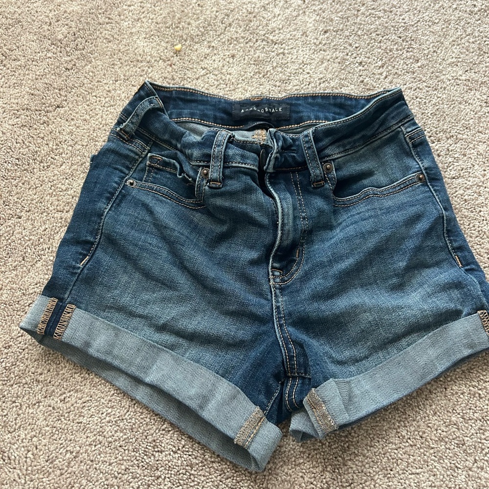 ❌sold❌New Womens Aeropostale Dark and Light Blue Jean Shorts High Rise XS